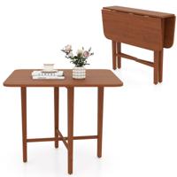 Vierkante Houten Eettafel voor 2-4 Personen met 2 Opklapbare Tafelbladen Opklapbare Eettafel Bruin Vierkante Houten Eettafel voor 2-4 Personen met 2 Opklapbare Tafelbladen Opklapbare Eettafel Bruin
