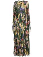 Dolce & Gabbana floral-print silk maxi dress - Vert