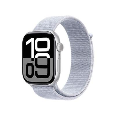 AppleWatch Series 10 GPS 42mm Aluminium Case met Blue Cloud Sport Loop Smartwatch Zilver