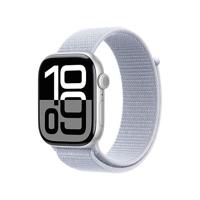 AppleWatch Series 10 GPS 42mm Aluminium Case met Blue Cloud Sport Loop Smartwatch Zilver