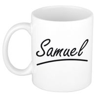 Naam cadeau mok / beker Samuel met sierlijke letters 300 ml - thumbnail