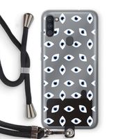 Eyes pattern: Samsung Galaxy A11 Transparant Hoesje met koord