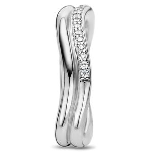 TI SENTO-Milano 12262ZI Ring zilver-zirconia wit 3 mm
