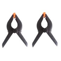 2x Hobby lijmklem / veerklem zwart 15 cm