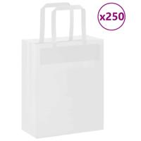 VidaXL Papieren zakken 250 st met hengsels 18x8x22 cm wit