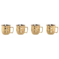Set van 4 mokken Home ESPRIT Gouden Loft