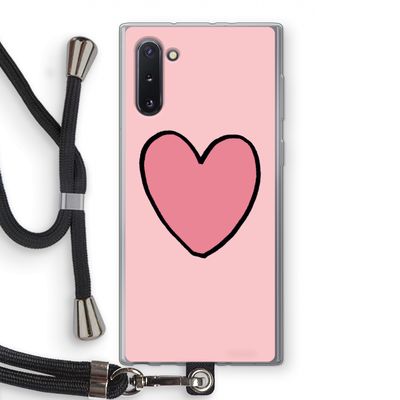Hartje: Samsung Galaxy Note 10 Transparant Hoesje met koord