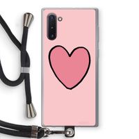 Hartje: Samsung Galaxy Note 10 Transparant Hoesje met koord