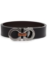 Ferragamo ceinture Gancini à design réversible - Noir