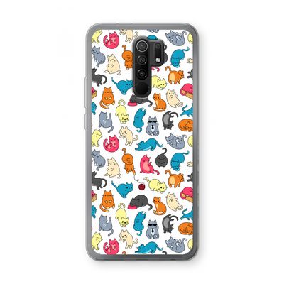 Kleurrijke katten: Xiaomi Redmi 9 Transparant Hoesje