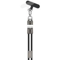 Lanyard Laadkabel Type-C / Type-C 120 cm zwart