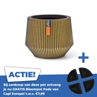 Vaas cilinder geo groove d19h16 goud