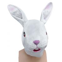 Konijnen masker - wit - volwassenen - konijn/haas verkleedmasker