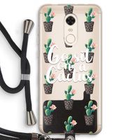 Cactus quote: Xiaomi Redmi 5 Transparant Hoesje met koord