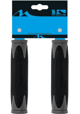 M-Wave Handvatset atb zwart/grjs 130mm 2-componenten