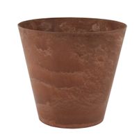 Plantenpot/bloempot in een natuursteen look Dia 37 cm en Hoogte 34 cm dark terra cotta