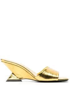The Attico mules Cheope 70 mm à design métallisé - Or
