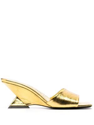 The Attico mules Cheope 70 mm à design métallisé - Or