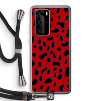 Red Leopard: Huawei P40 Pro Transparant Hoesje met koord