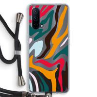 Colored Zebra: OnePlus Nord CE 5G Transparant Hoesje met koord - thumbnail