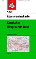 Wandelkaart 57/1 Alpenvereinskarte Karnischer Hauptkam West | Alpenver - thumbnail