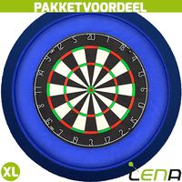 Lena Professional Dartbord + Lena Dartbord Verlichting Deluxe XL Blauw - thumbnail