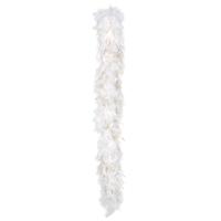 Kerst boa - veren slinger - wit/goud - 180 cm - 50 gram - kerstboomversiering - kerstslinger