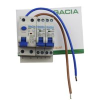 GACIA combiset aardlekschakelaar 30mA 2 installatieautomaten 16A 1p+n B16 inclusief aansluitdraden