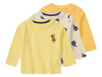 lupilu 3 baby shirts (74/80, Geel/beige) - thumbnail