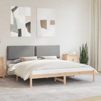 Bedframe met Gevoerd Hoofdgedeelte Lichtgrijs 180 x 200 cm