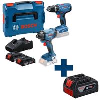 Bosch Professional Accu Combiset GDR 18V-160 + GSR 18V-21 Accu toolkit 18V 2,0Ah Li-Ion In L-Boxx - 06019G5101