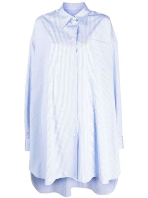 Maison Margiela chemise en popeline à fines rayures - Bleu