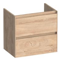 Brauer Inspire - Onderkast Ondiep - 60 cm - met 2 Softclose Lades Greeploos en 1 Sifon Uitsparing - Forest Wheat