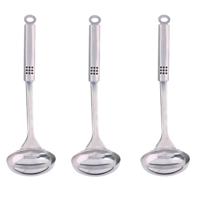 Soep/saus opscheplepel - 3x stuks - zilver - RVS - 31 cm - Keukengerei - soeplepel
