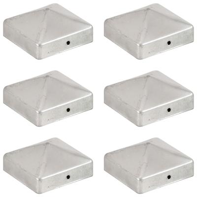 VidaXL Paalkappen 6 st piramide 71x71 mm gegalvaniseerd metaal