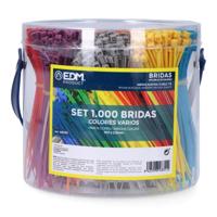 Nylon kabelbinders EDM 48351 100 x 2 mm 100 x 2,5 mm Multicolour 1000 Unidades