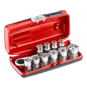 Facom Doppenset 1/4" 6-kant met Doorsteekratel R.180HX - RXPICOPB