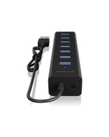 ICY BOX IB-HUB1700-U3 USB 3.0 zu 7-Port USB 3.0 Type-A Hub, Alu-Gehäuse, Netzteil 5V/3A USB 3.2 Gen 1-hub 7 poorten Zwart - thumbnail