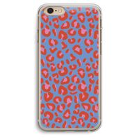 Leopard blue: iPhone 6 Plus / 6S Plus Transparant Hoesje