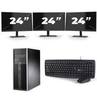 HP Compaq 8100 Elite CMT Tower - Intel Core i7-1e Generatie - 16GB RAM - 256GB SSD - Windows 10 + 3x 24 inch Monitor HP Compaq 8100 Elite CMT Tower - Intel Core i7-1e Generatie - 16GB RAM - 256GB SSD - Windows 10 + 3x 24 inch Monitor