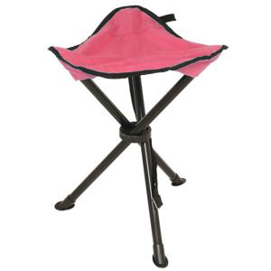 Opvouwbaar krukje - driepoot - camping/outdoor - rood - D34 x H40 cm