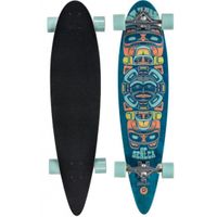 Playlife Longboard 97 x 23 cm hout zwart/blauw - thumbnail