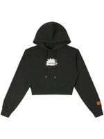 Heron Preston hoodie crop Museum à logo imprimé - Noir