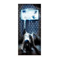 Horror deur scenesetter/deurposter - Geest uit tv - Halloween thema versiering - 180 x 80 cm
