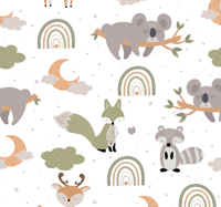Patroon Scandinavisch dieren behang