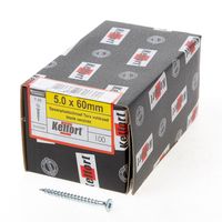Kelfort Spaanplaatschroef platverzonken kop verzinkt T25 voldraad 5.0 x 60mm - thumbnail