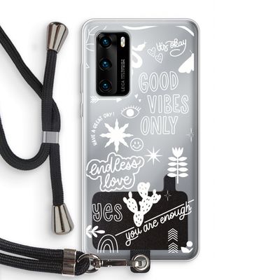 Good vibes: Huawei P40 Transparant Hoesje met koord