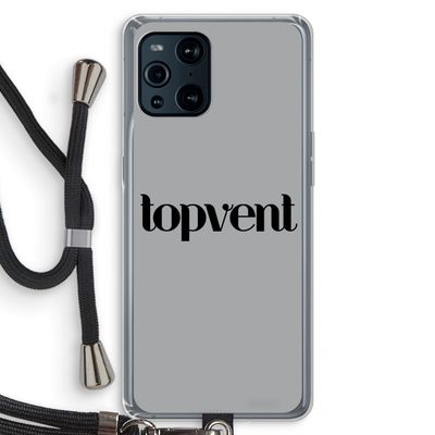 Topvent Grijs Zwart: Oppo Find X3 Transparant Hoesje met koord