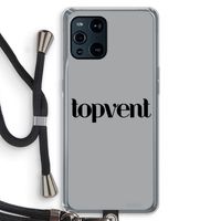 Topvent Grijs Zwart: Oppo Find X3 Transparant Hoesje met koord
