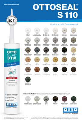 OTTO Ottoseal S110 Kleurenkaart OTTO Ottoseal S110 Kleurenkaart